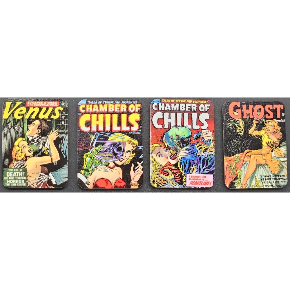 Handmade Magnet Set Classic Horror # Comic Cover Art Vintage Lot 4pc